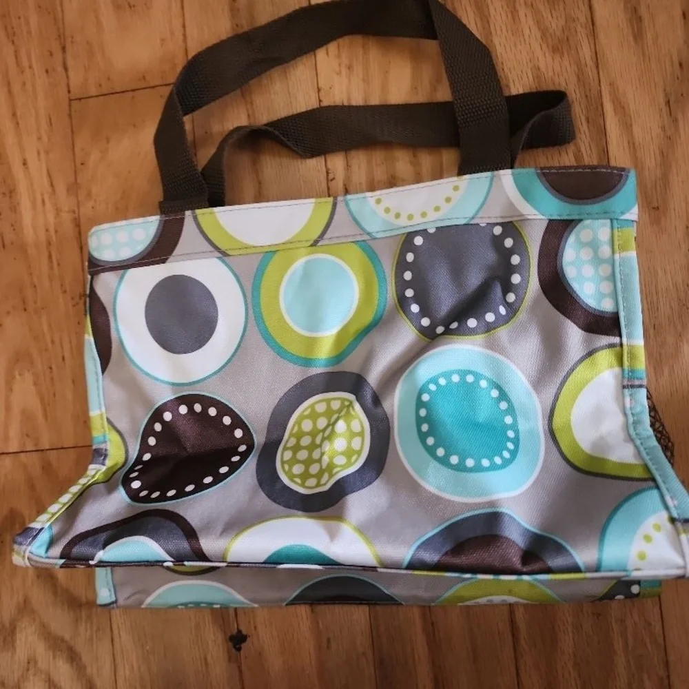 Thirty-One Small Tote‎ Bag Multicolor Geometric Pattern Structured Modern